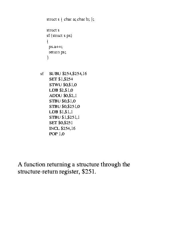 Example, structure return